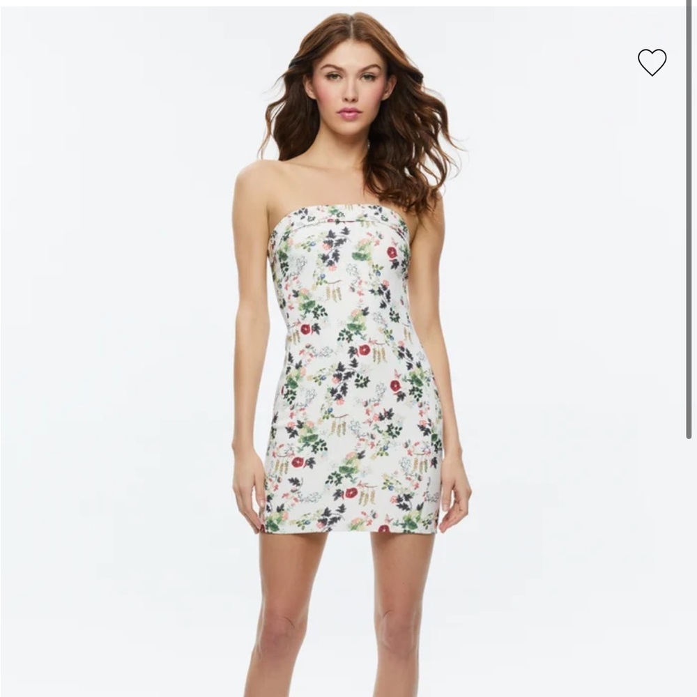 alice + olivia Kelly Square Bust Mini Dress 0